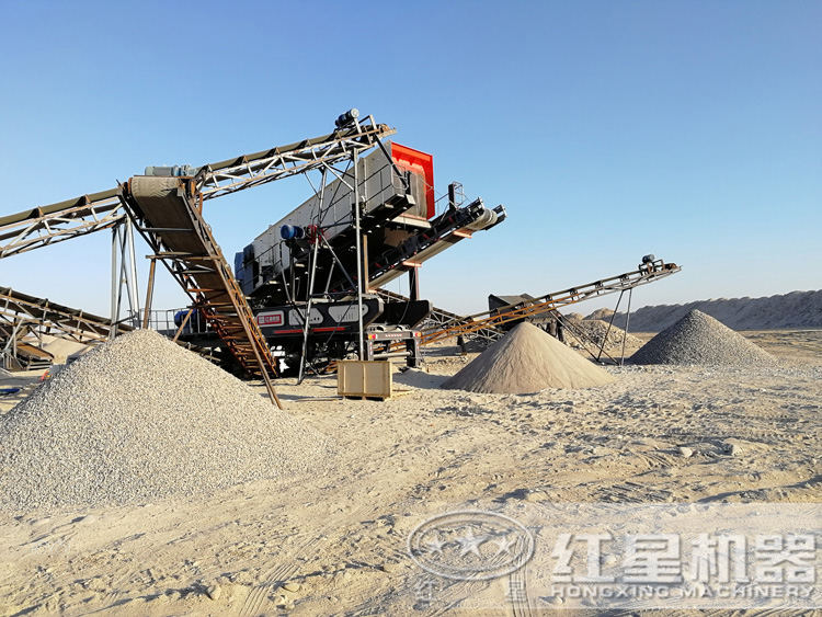 移動制砂機(jī)生產(chǎn)圖，多種制砂規(guī)格可以選擇